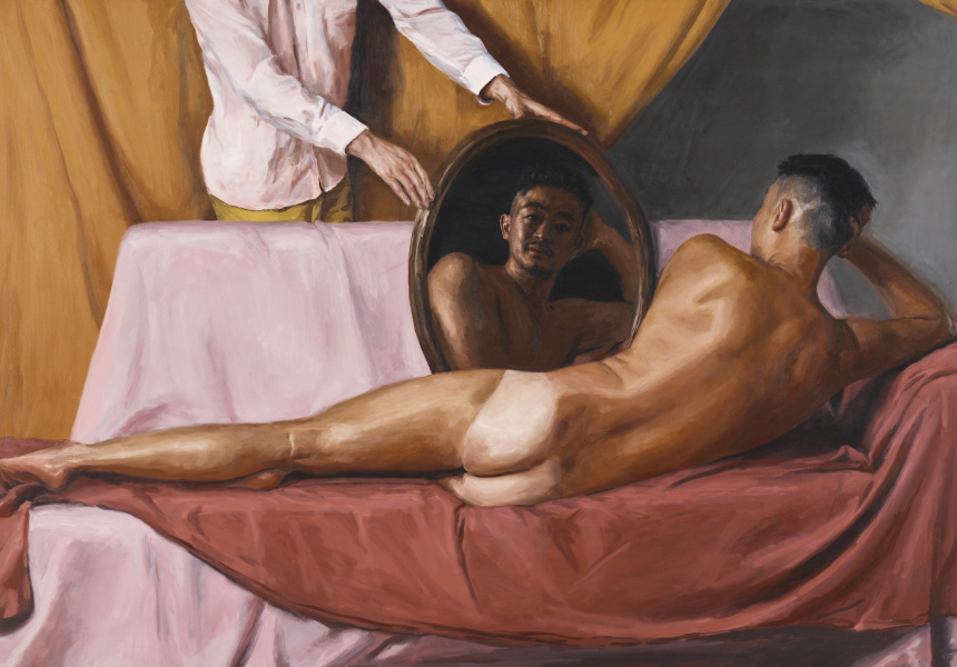 Archibald Prize 2022
finalist, Jordan Richardson Venus, oil on
canvas, 122.3 x 183.4 cm © the artist,
Sitter: Benjamin Law
