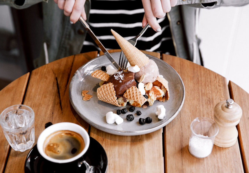 Waffles with waffles at Lucky Penny
