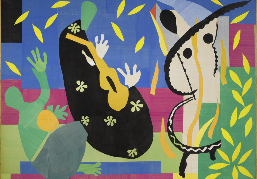Henri Matisse

'The sorrow of the king (La tristesse du roi)' 1952

gouache on paper, cut and pasted, mounted on canvas, 292 x 386 cm

Centre Pompidou. Musée national d’art moderne AM3279P

Photo © Philippe Migeat - Centre Pompidou, MNAM-CCI /Dist RMN-GP

© Succession H Matisse/Copyright Agency
