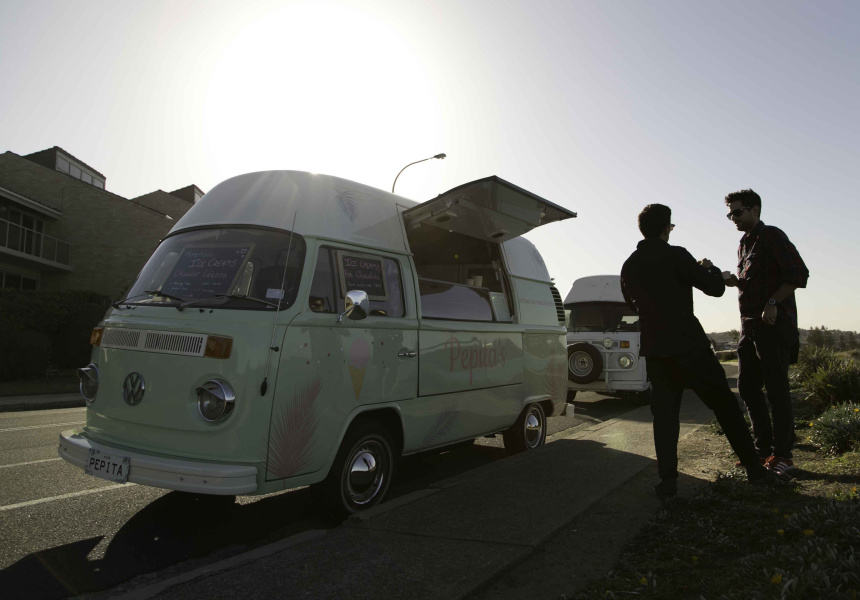 Now Driving: A Mint-Green Kombi Serving Vegan Ice-Cream by a French Pastry Chef