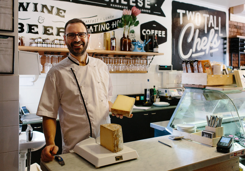 Two Tall Chefs at the Cheese Shop