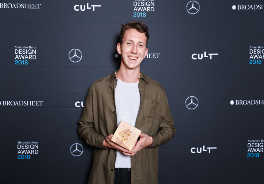 Zachary Hanna, Mercedes-Benz Design Award trophy created by Rolf Barfoed
