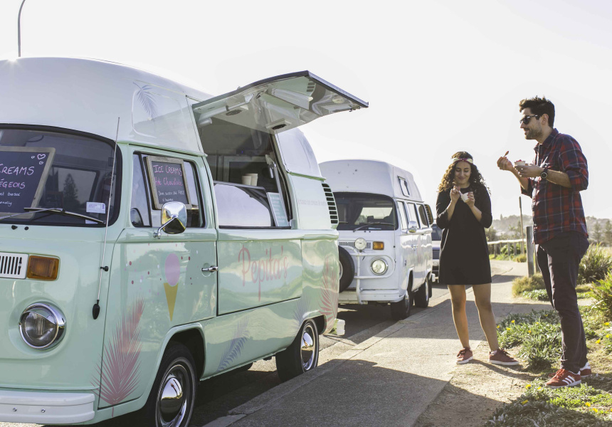 Now Driving: A Mint-Green Kombi Serving Vegan Ice-Cream by a French Pastry Chef