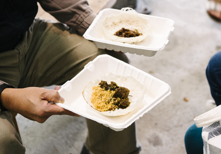 Chef O Tama Carey is Cooking Sri Lankan Hoppers at Carriageworks