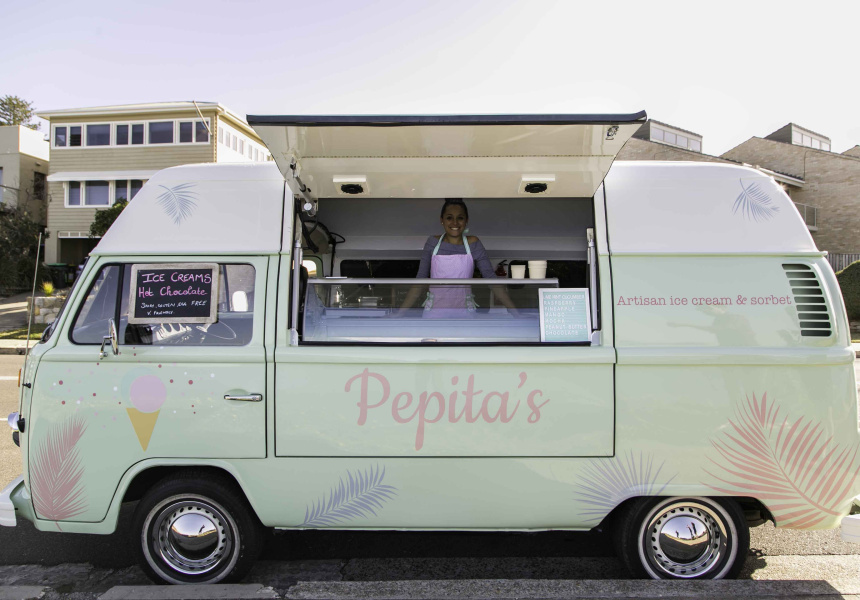 Now Driving: A Mint-Green Kombi Serving Vegan Ice-Cream by a French Pastry Chef