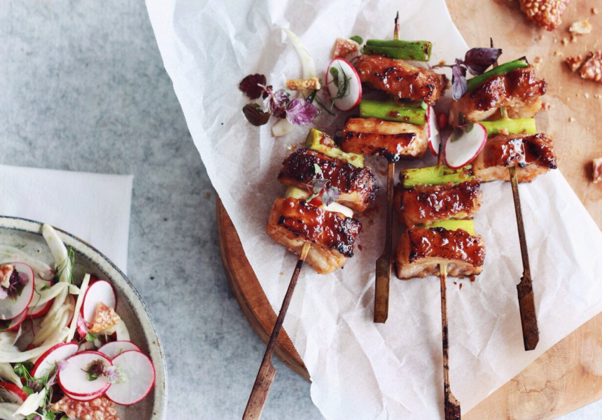 Boozy Food: Sticky Beer and Miso Pork-Belly Skewers