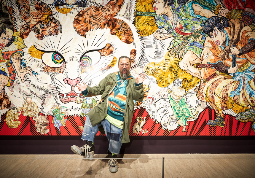 Takashi Murakami in the exhibition Japan supernatural at the Art Gallery of New South Wales, Sydney
Artwork: ©︎ 2019 Takashi Murakami/Kaikai Kiki Co., Ltd. All Rights Reserved.
