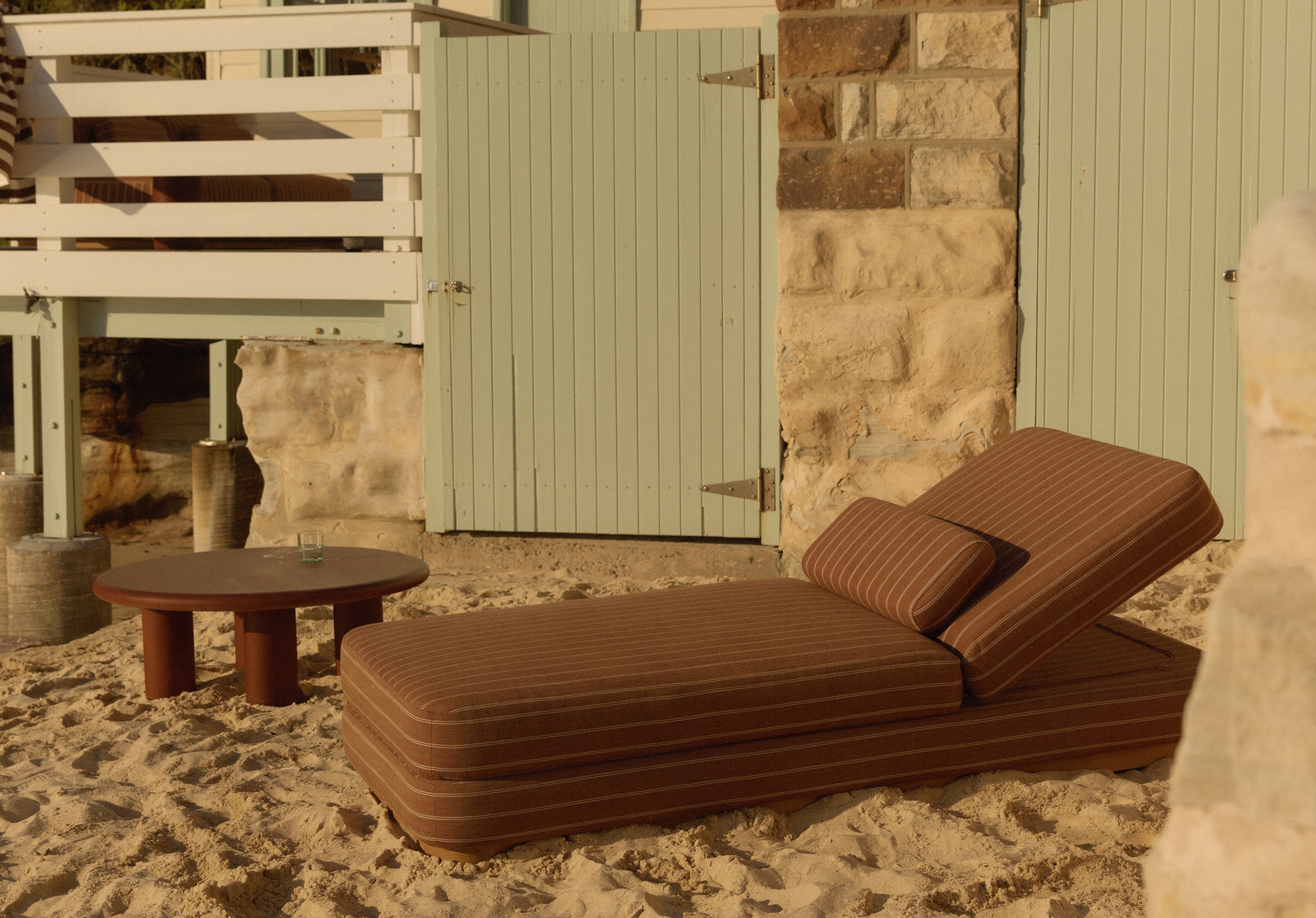 Stack sun lounge in terra rossa