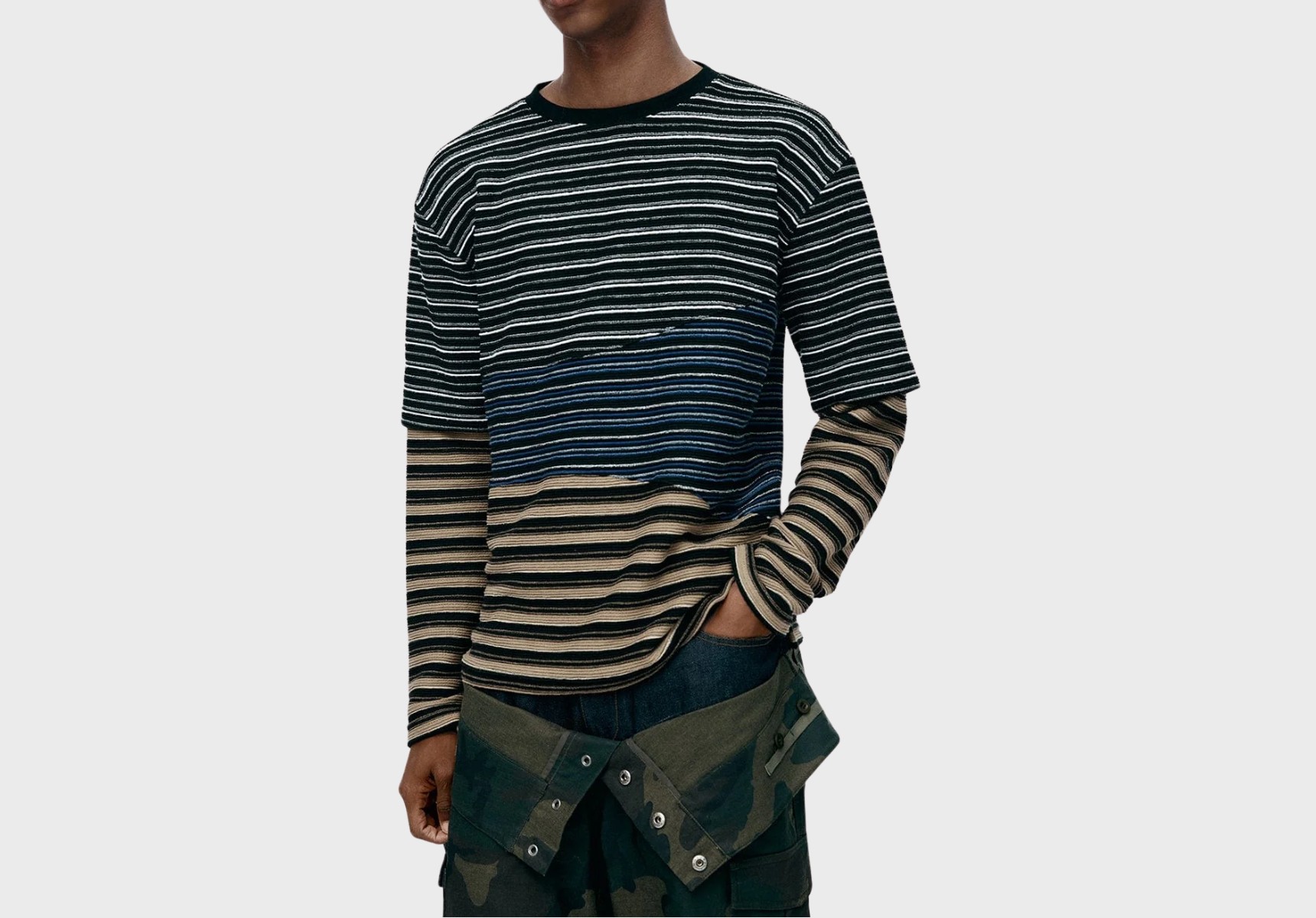 Andersson Bell Stripe Layered sweatshirts