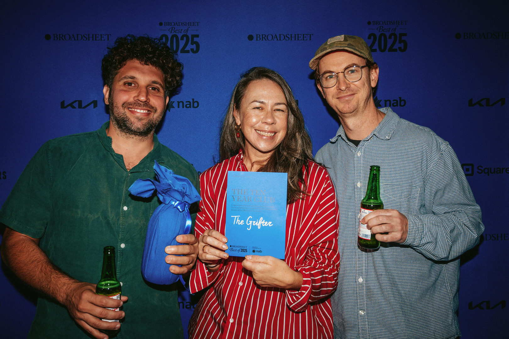 L-R: The Grifter's Matt King, Faith Wignall, Glenn Wignall. Photo: Declan Blackall
