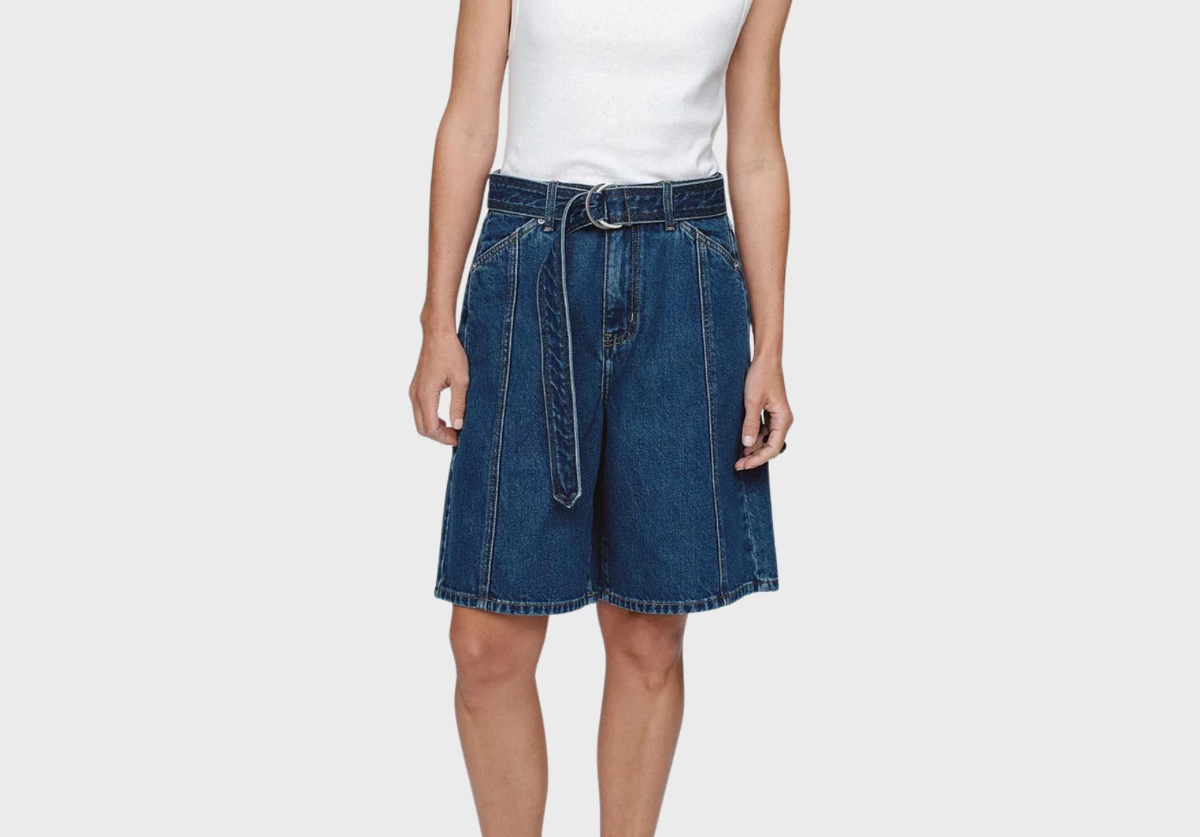 Marle Belted jean shorts