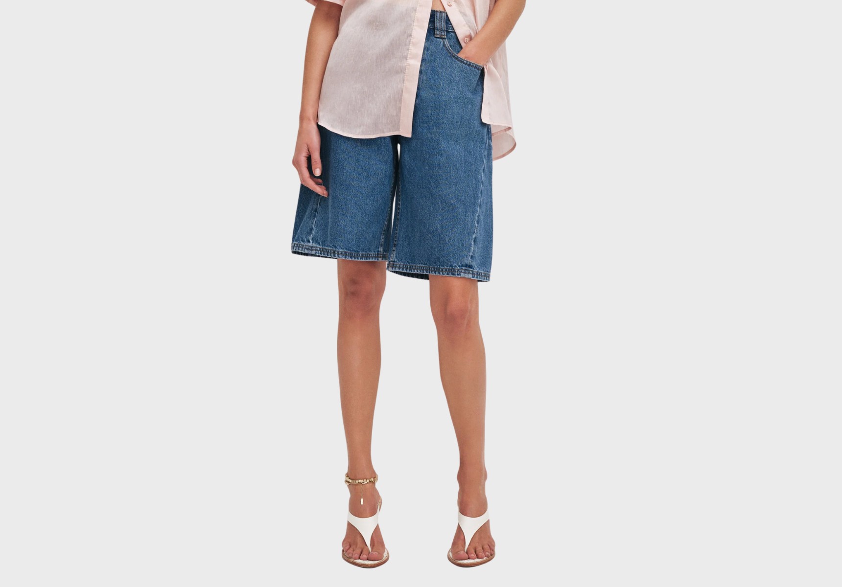 Aje Stevie denim barrel shorts