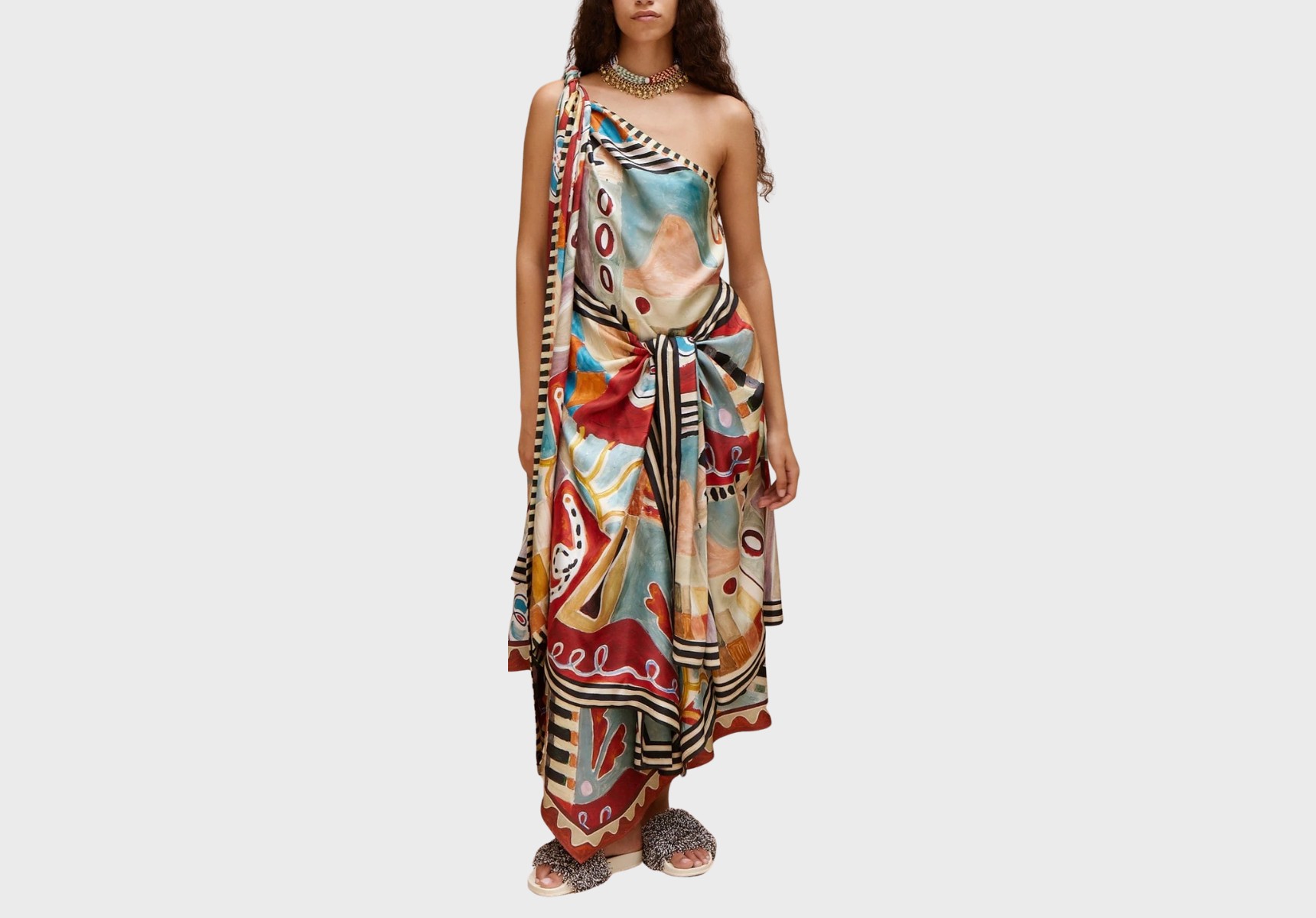 Alemais Michelle scarf silk midi dress