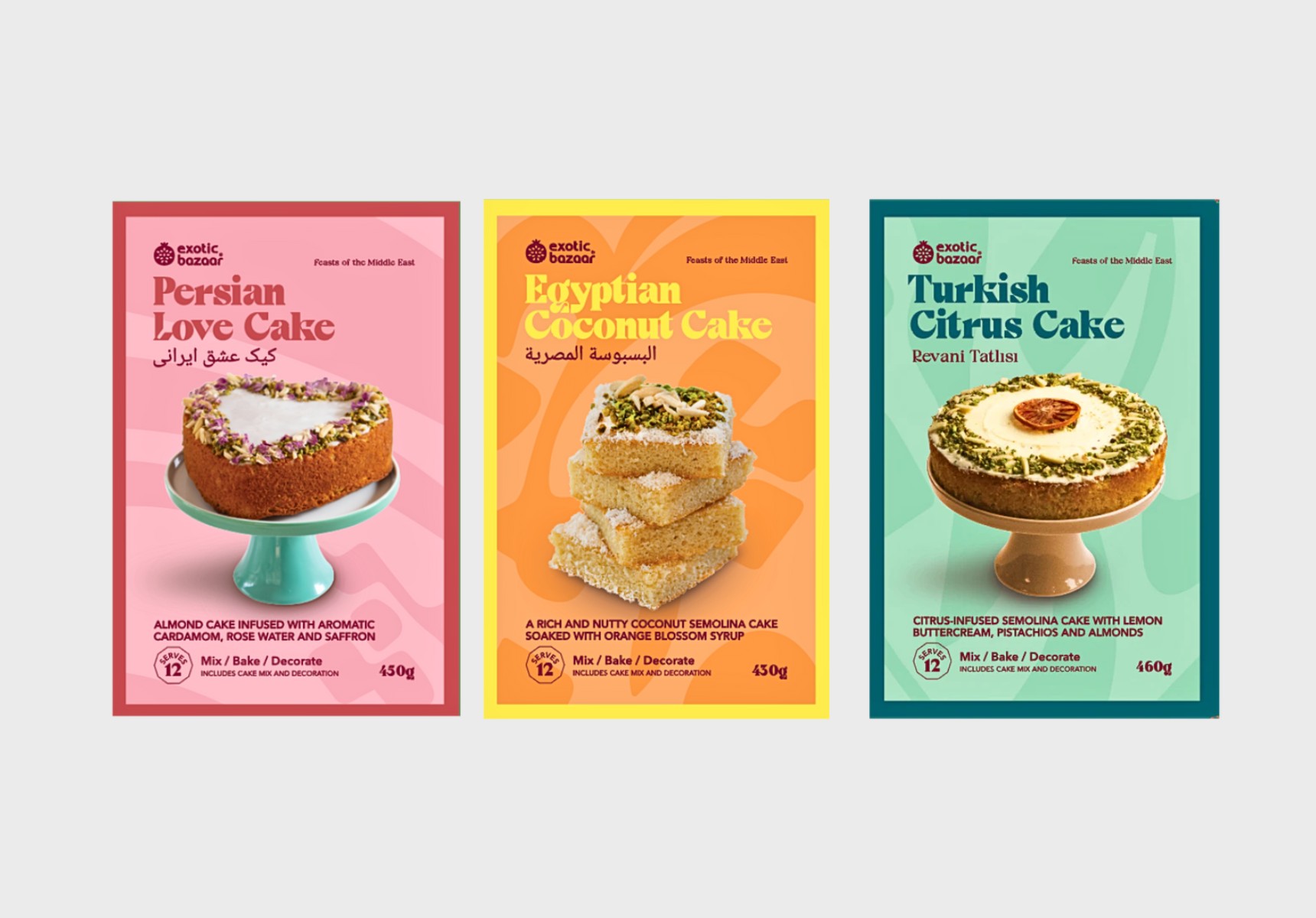 Exotic Bazaar trio of signature cake kits