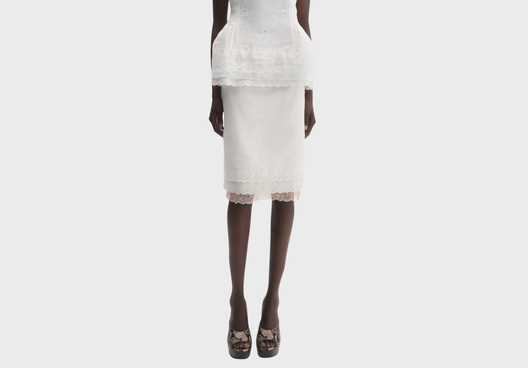Magda Butrym lace-trimmed midiskirt