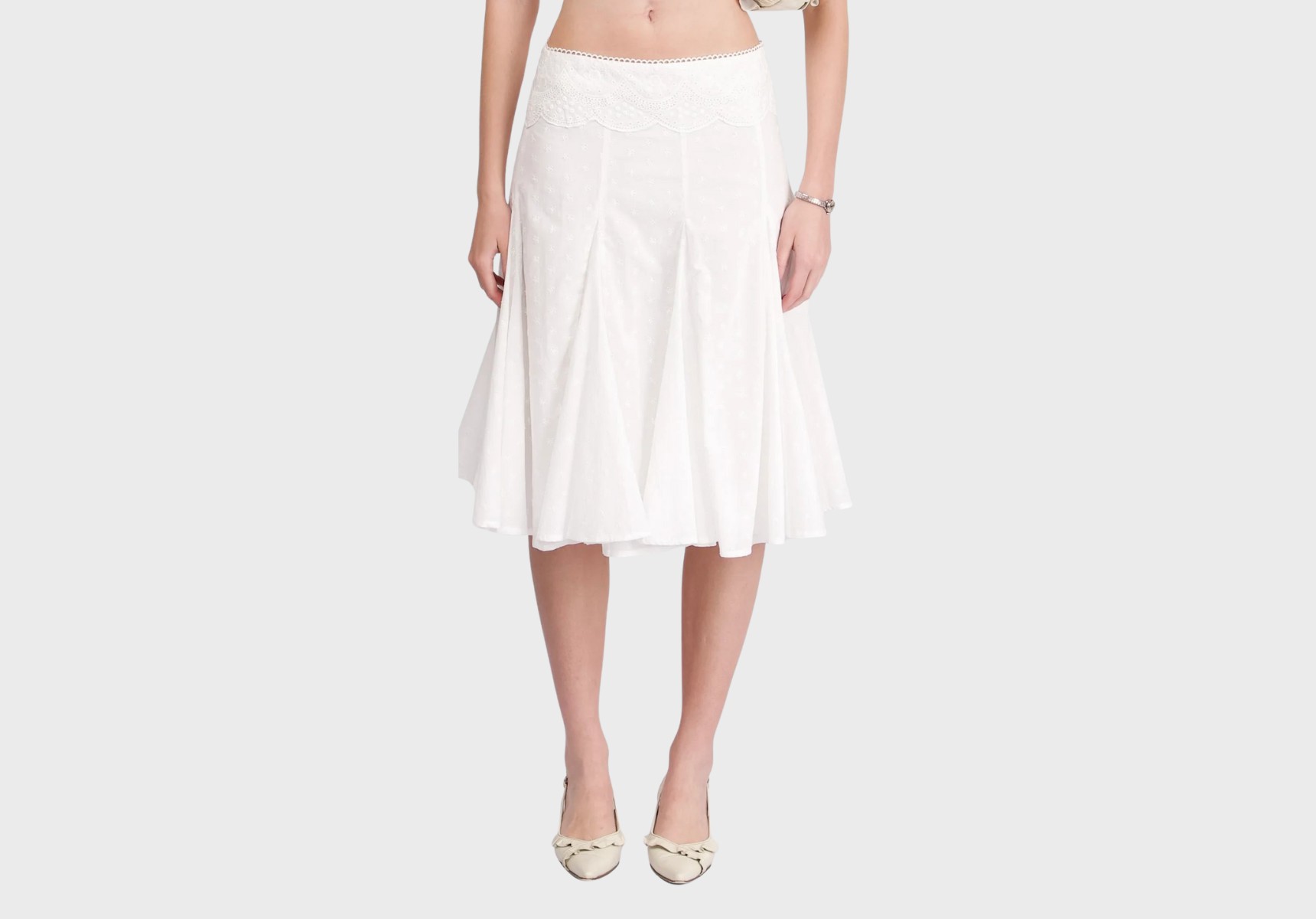 My Mum Made It lace eyelet midiskirt