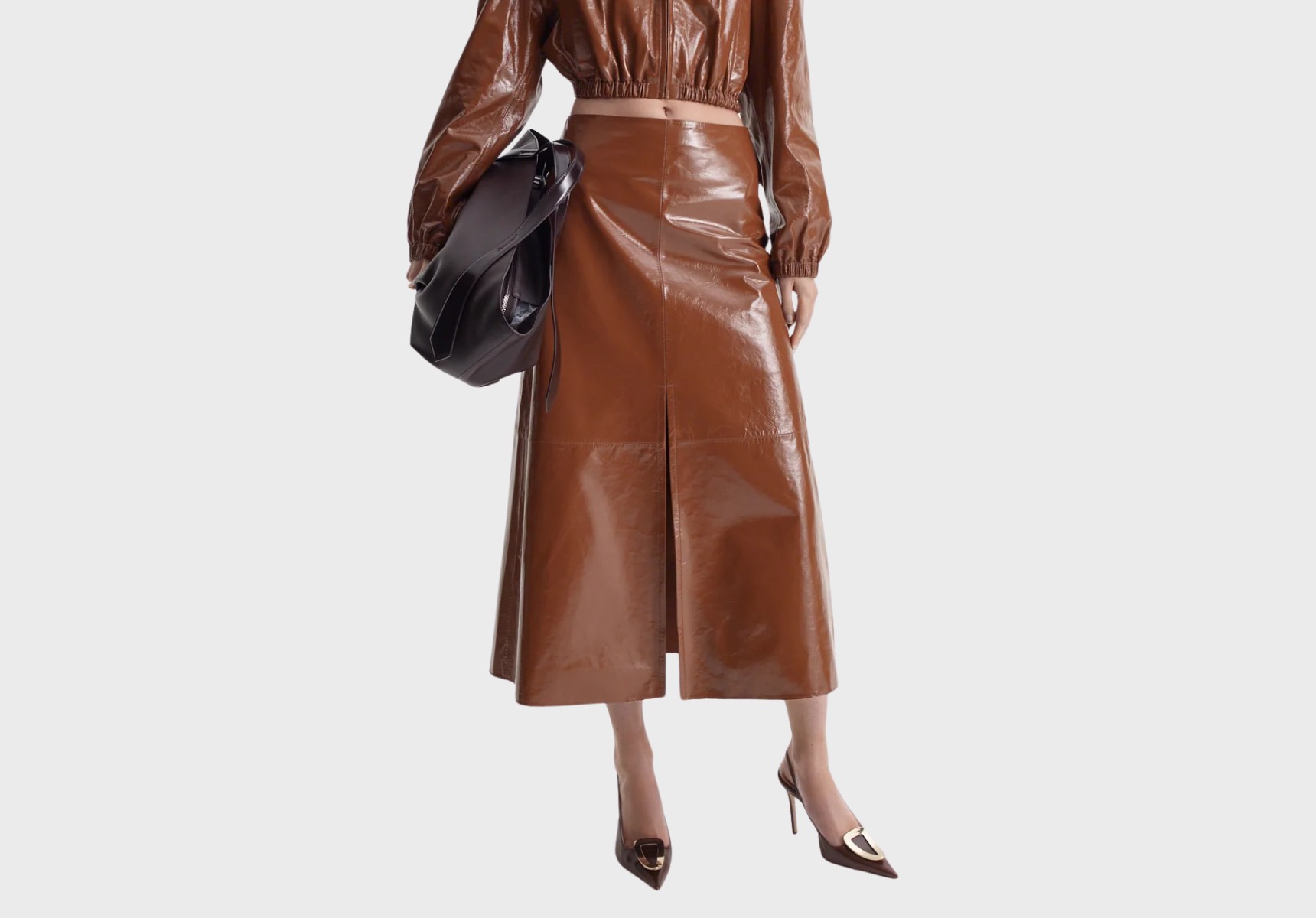 Scanlan Theodore leather draped skirt