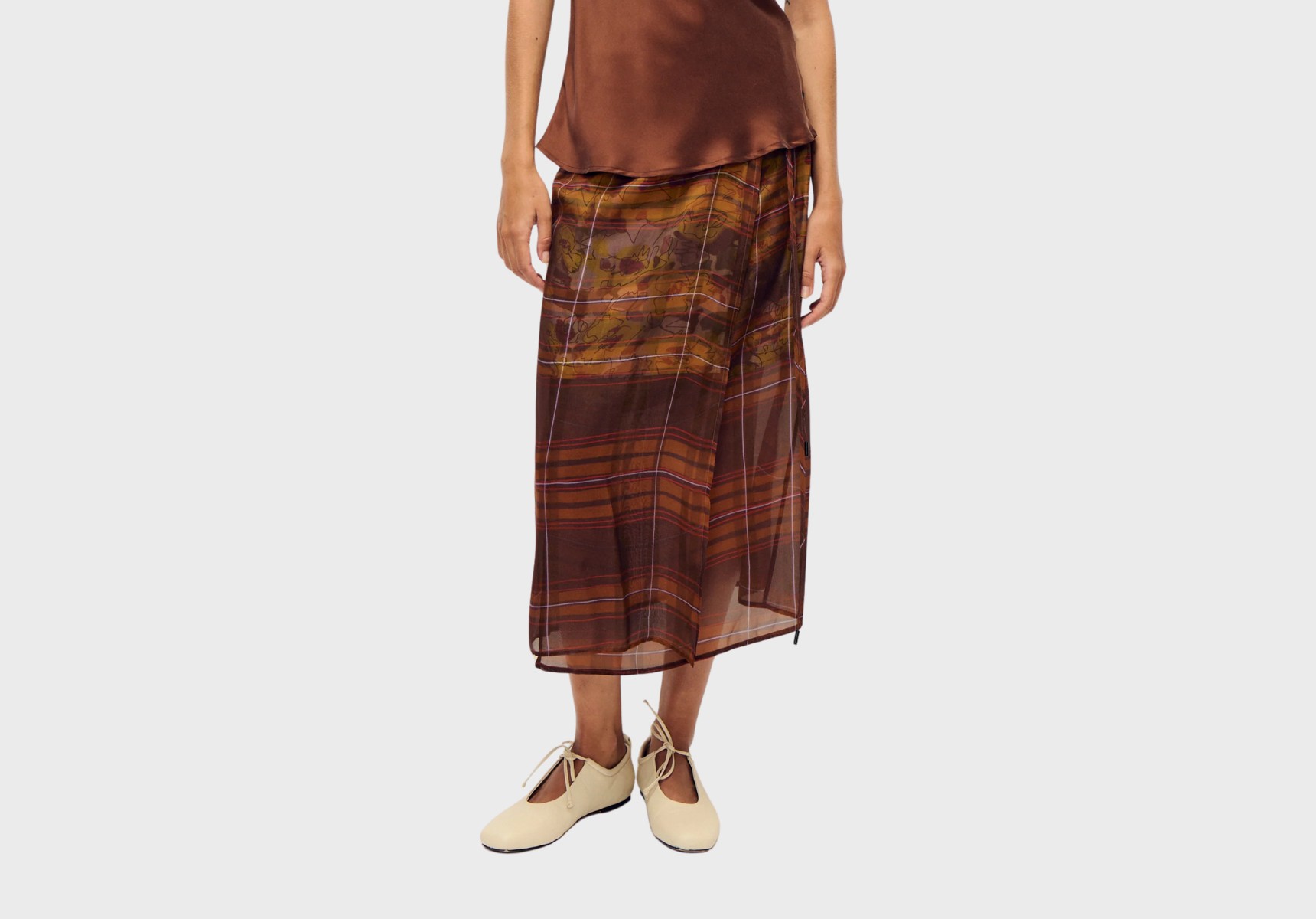 Silk Laundry chiffon wrap skirt
