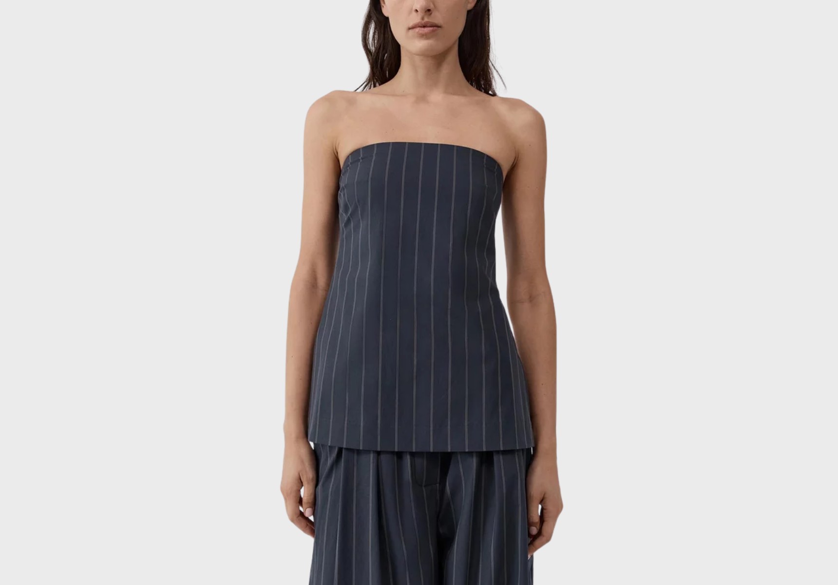 St Agni Strapless Rouleau tie top