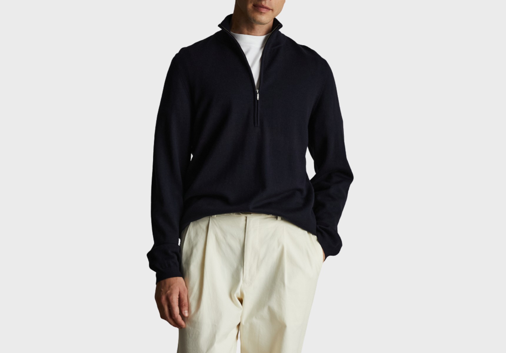 P Johnson merino quarter zip