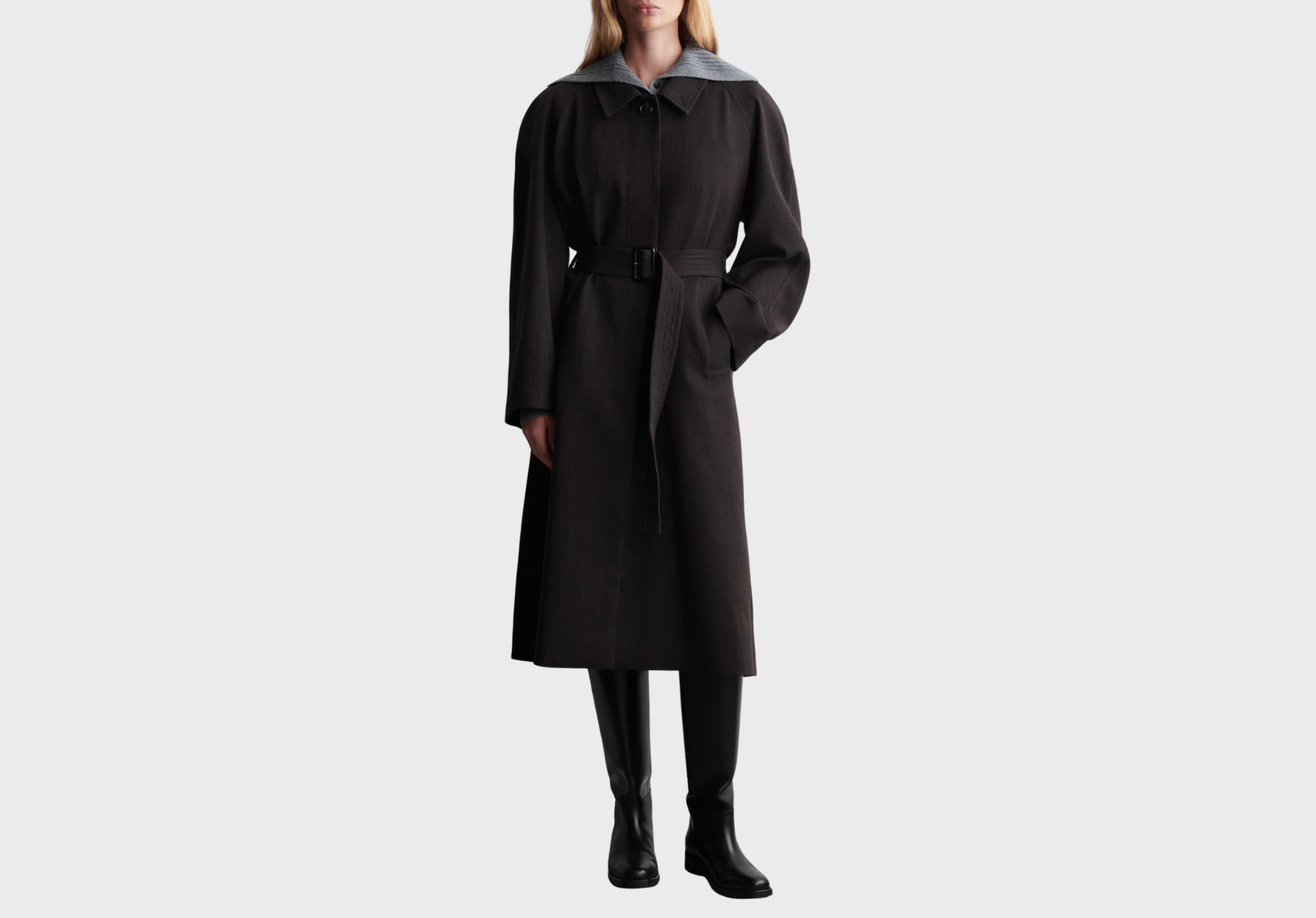 Cos wool-blend long trench coat