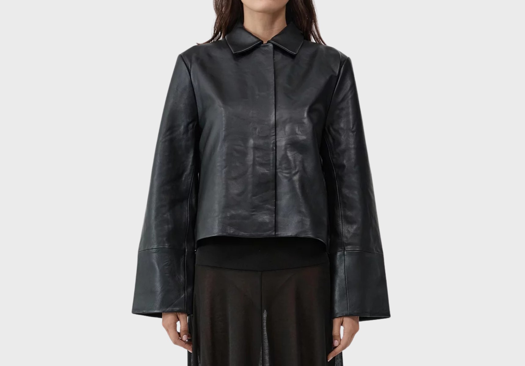 St Agni Leather Minimal jacket