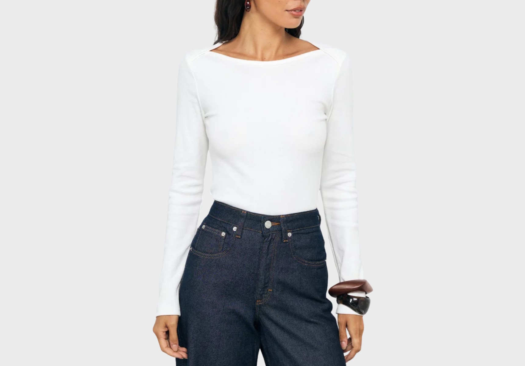 Aere Sara Long Sleeve Rib top