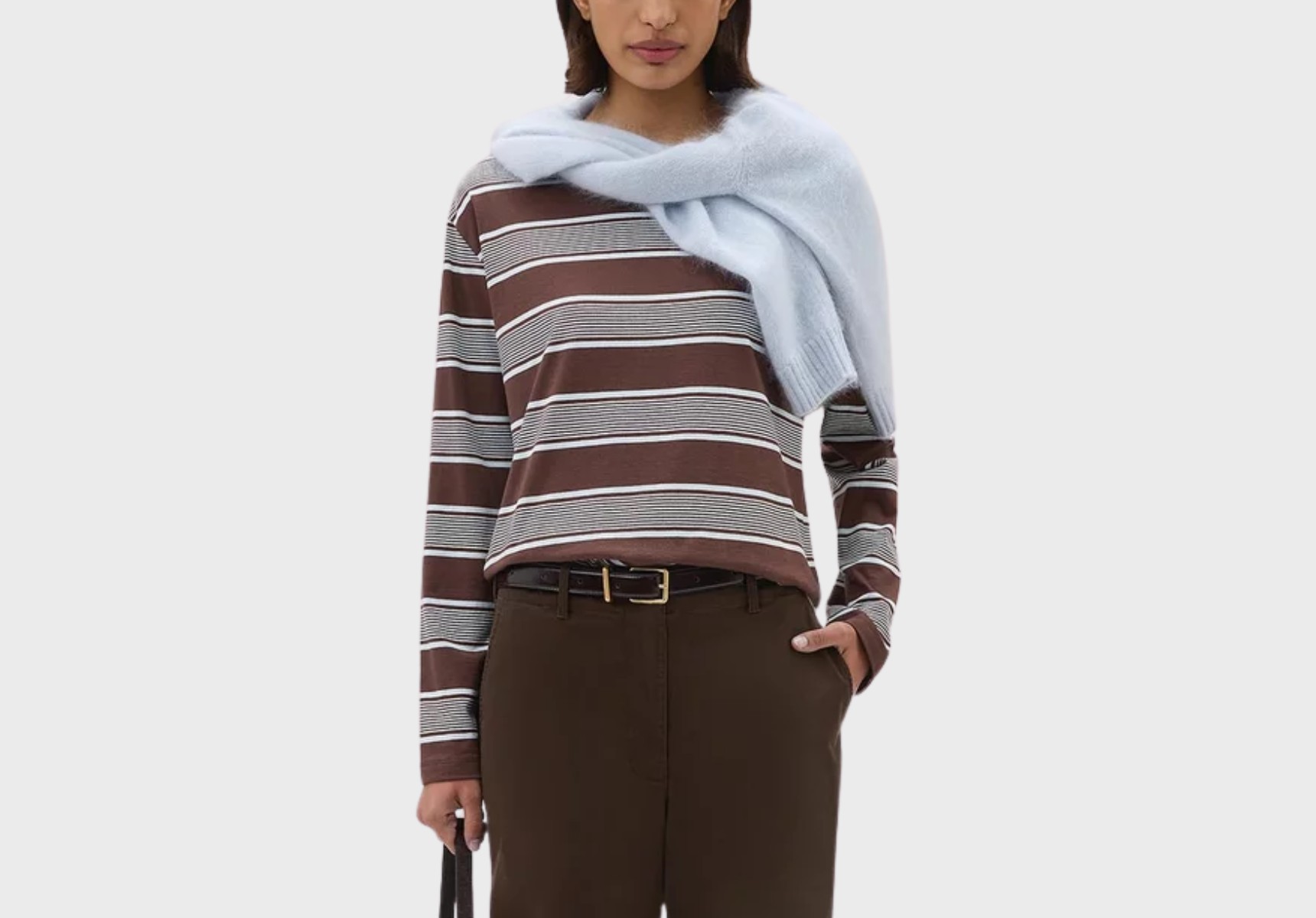 Oroton Stripe long sleeve tee