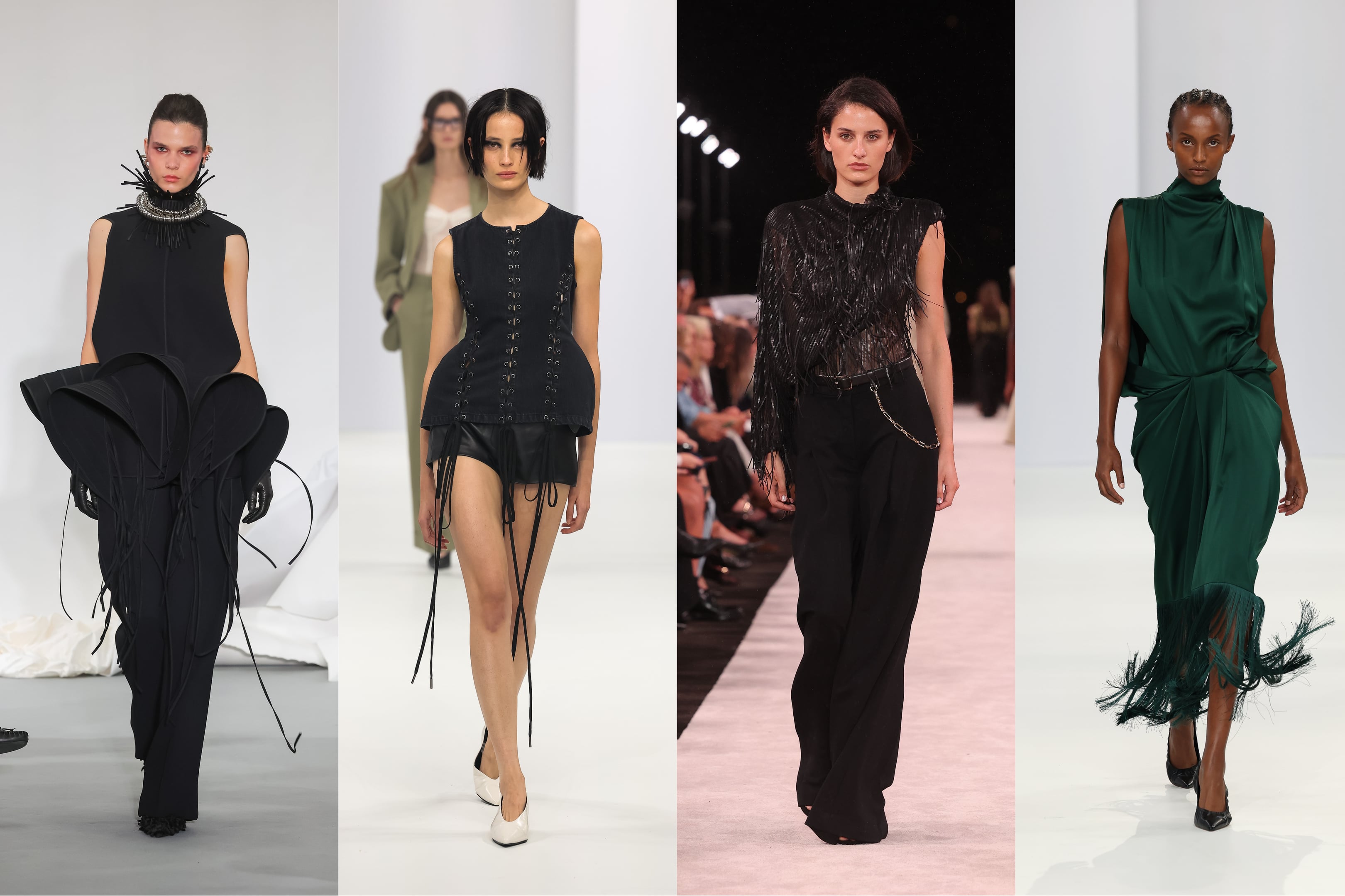 Photo : Avec l’aimable autorisation de la Fashion Week australienne. De gauche à droite : Toni Maticevski, Courtney Jen, Aget, Esse.