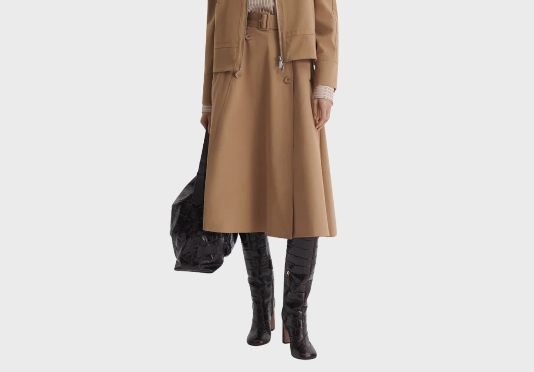 Scanlan Theodore brushed cotton trench skirt