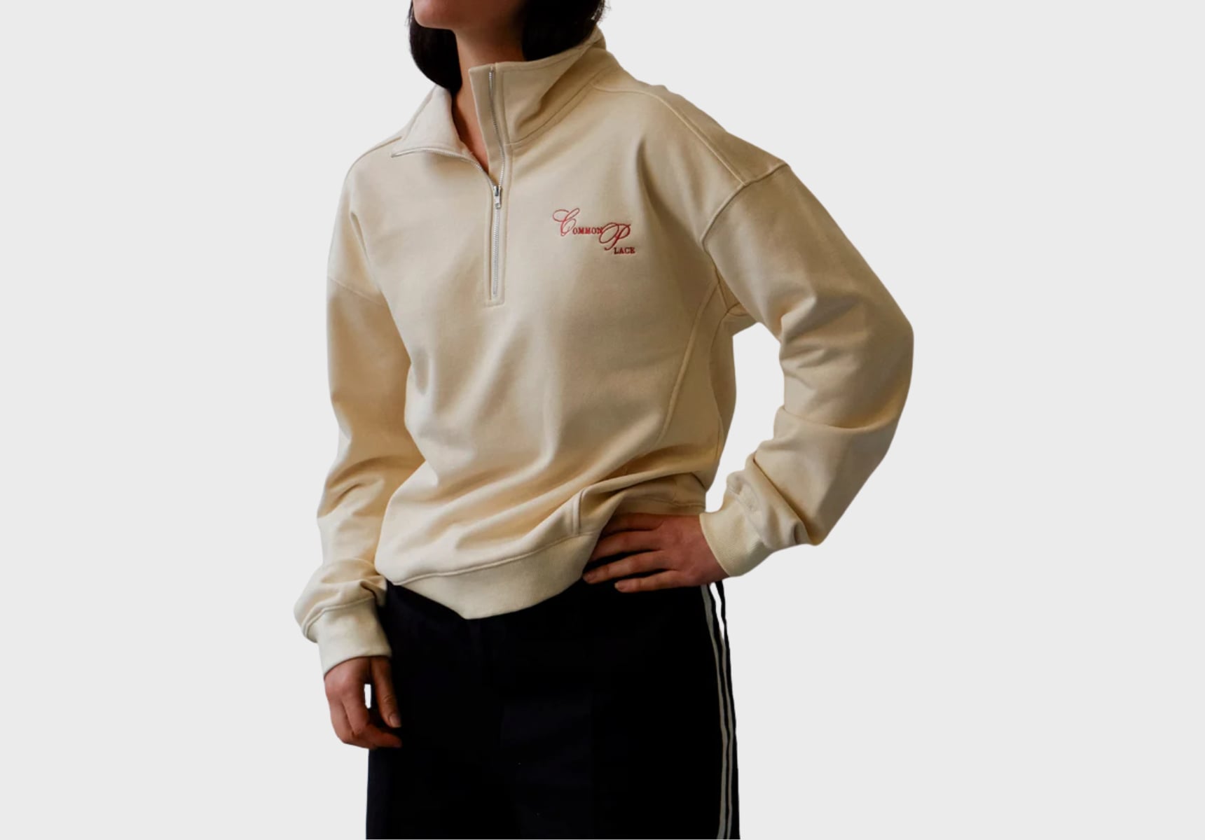 Commonplace quarter-zip sweater