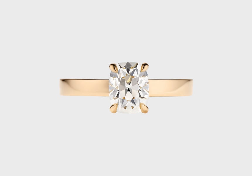 Cushla Whiting Clio La Cush Cushion Diamond Solitaire Engagement ring
