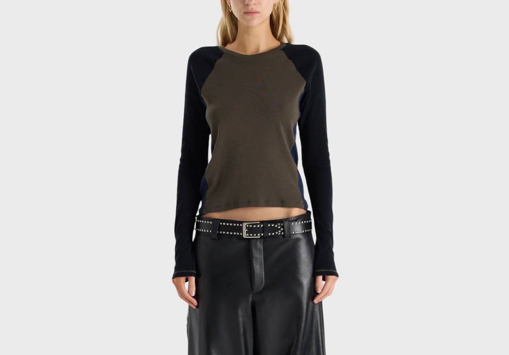 Bassike Paneled Rib LS Baby T-shirt