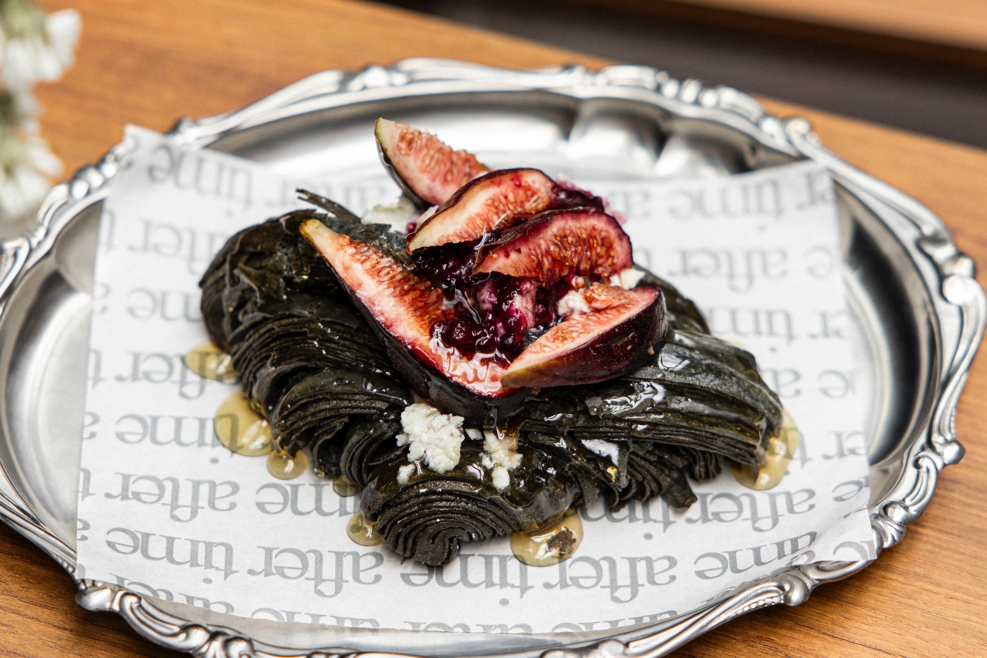 Charcoal croissant from Time After Time. Photo: Kelsey Zafiridis