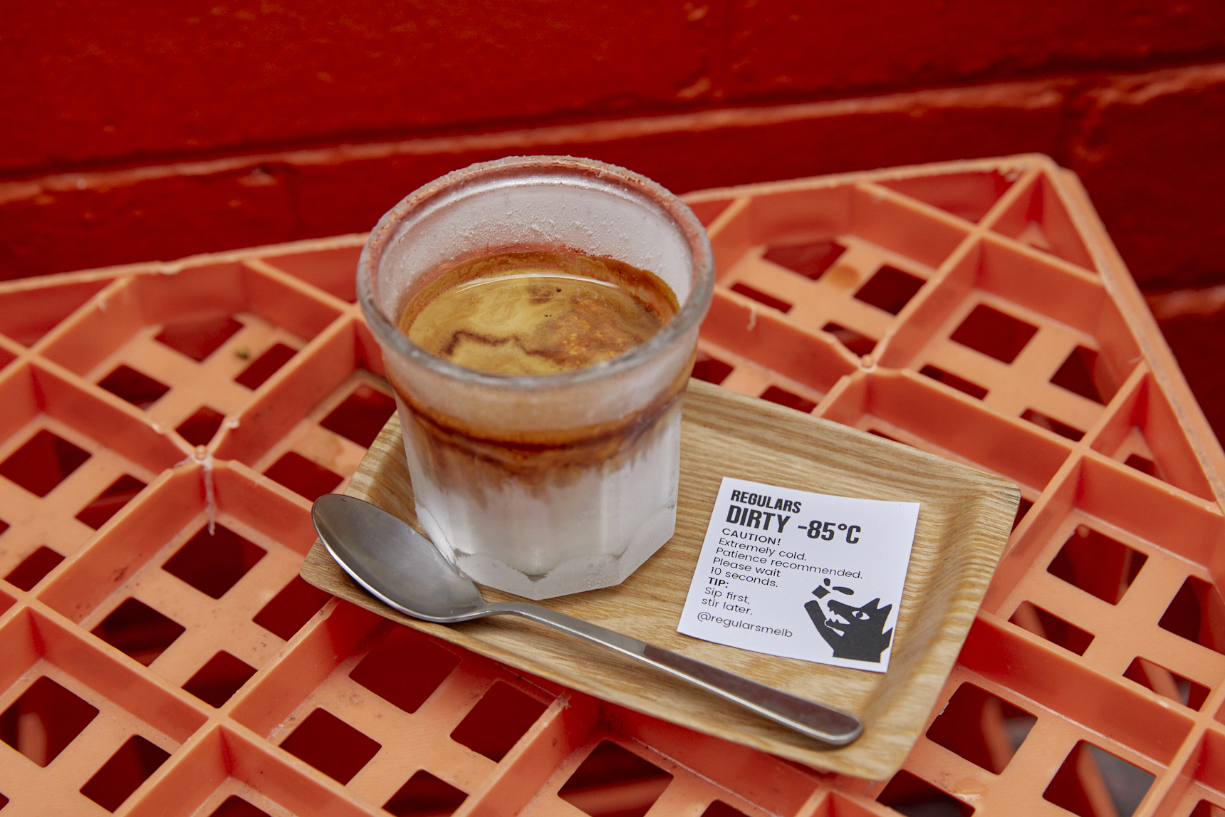 Dirty coffee from Regulars. Photo: Casey Horsfield