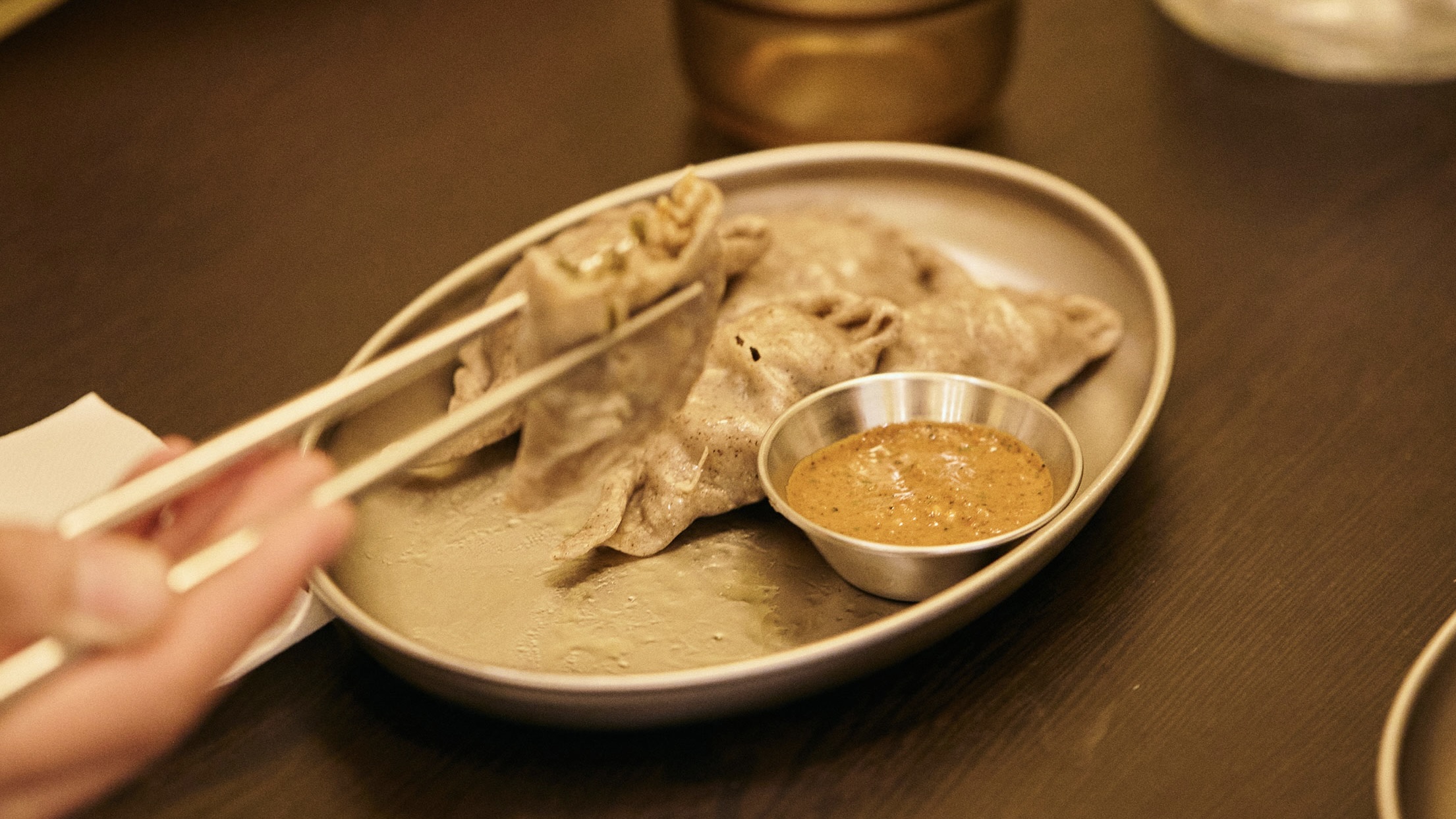 Hoentey momos from Apa’s Canteen. Photo: