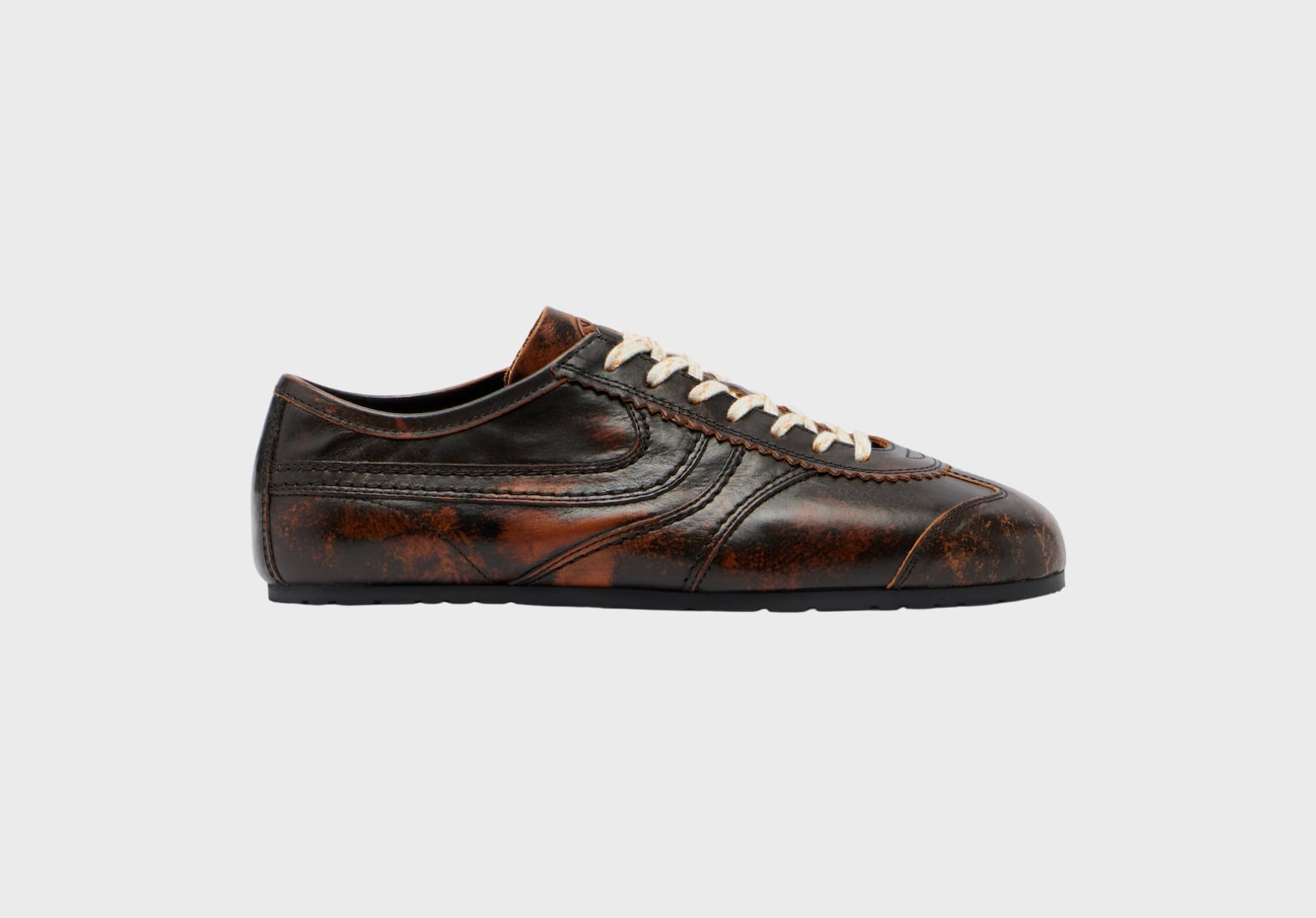 Dries Van Noten distressed leather sneakers