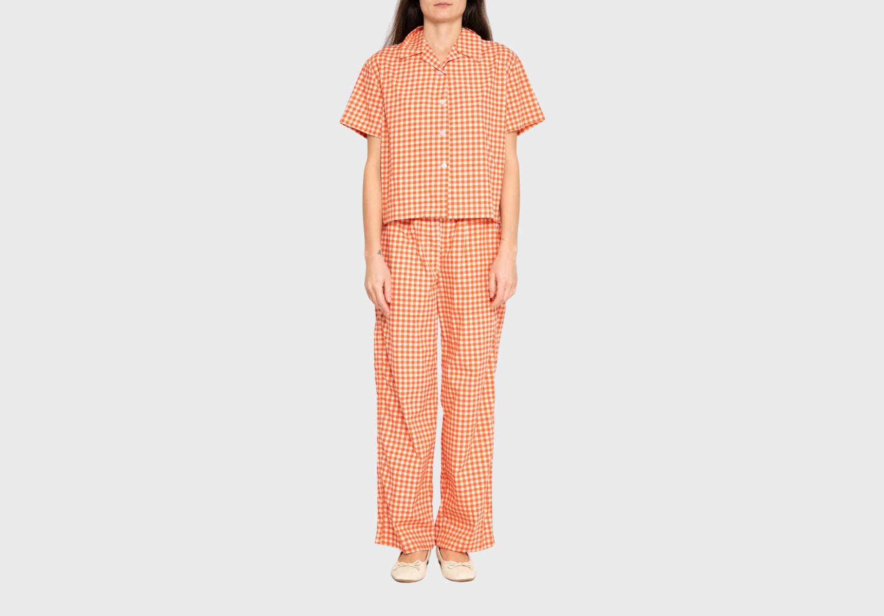 EM on Holiday Gingham Long Resort set