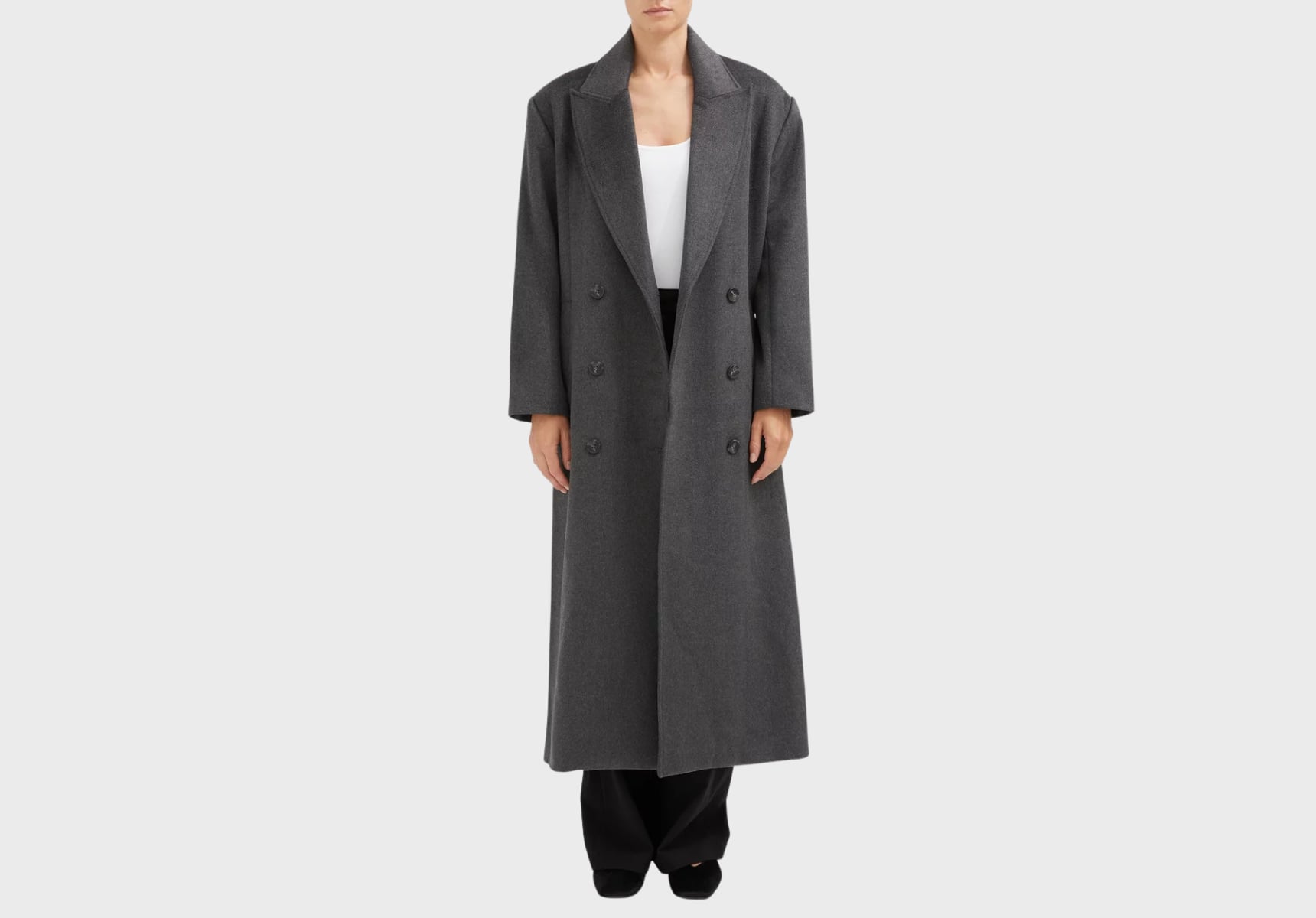 Friend of Audrey The Double Breasted Longline wool coat