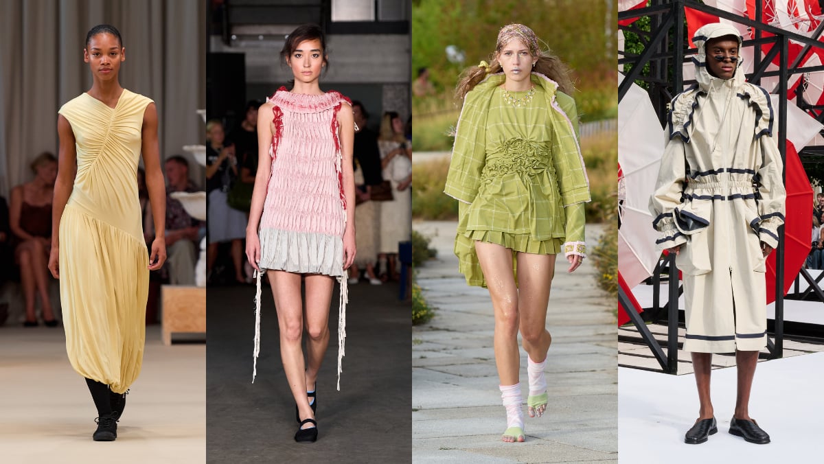 Photo: Courtesy of Copenhagen Fashion Week. From left: Herskind, Stem, Collina Strada, Henrik Vibskov.