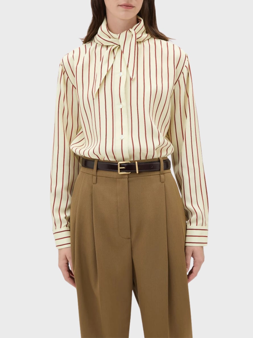 Stripe Tie Neck shirt