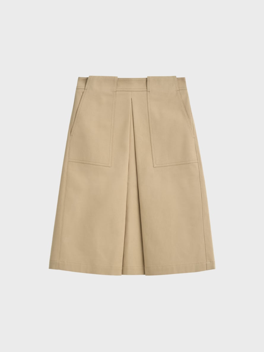 Cos Deconstructed Pleated Cotton midi skirt