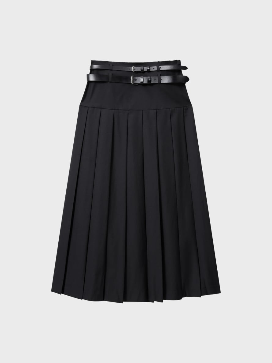 Courtney Zheng Double Belted Pleated maxi skirt