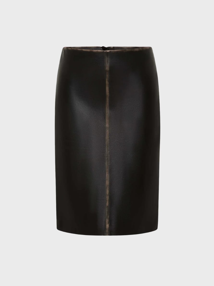 St Agni Brushed leather pencil skirt