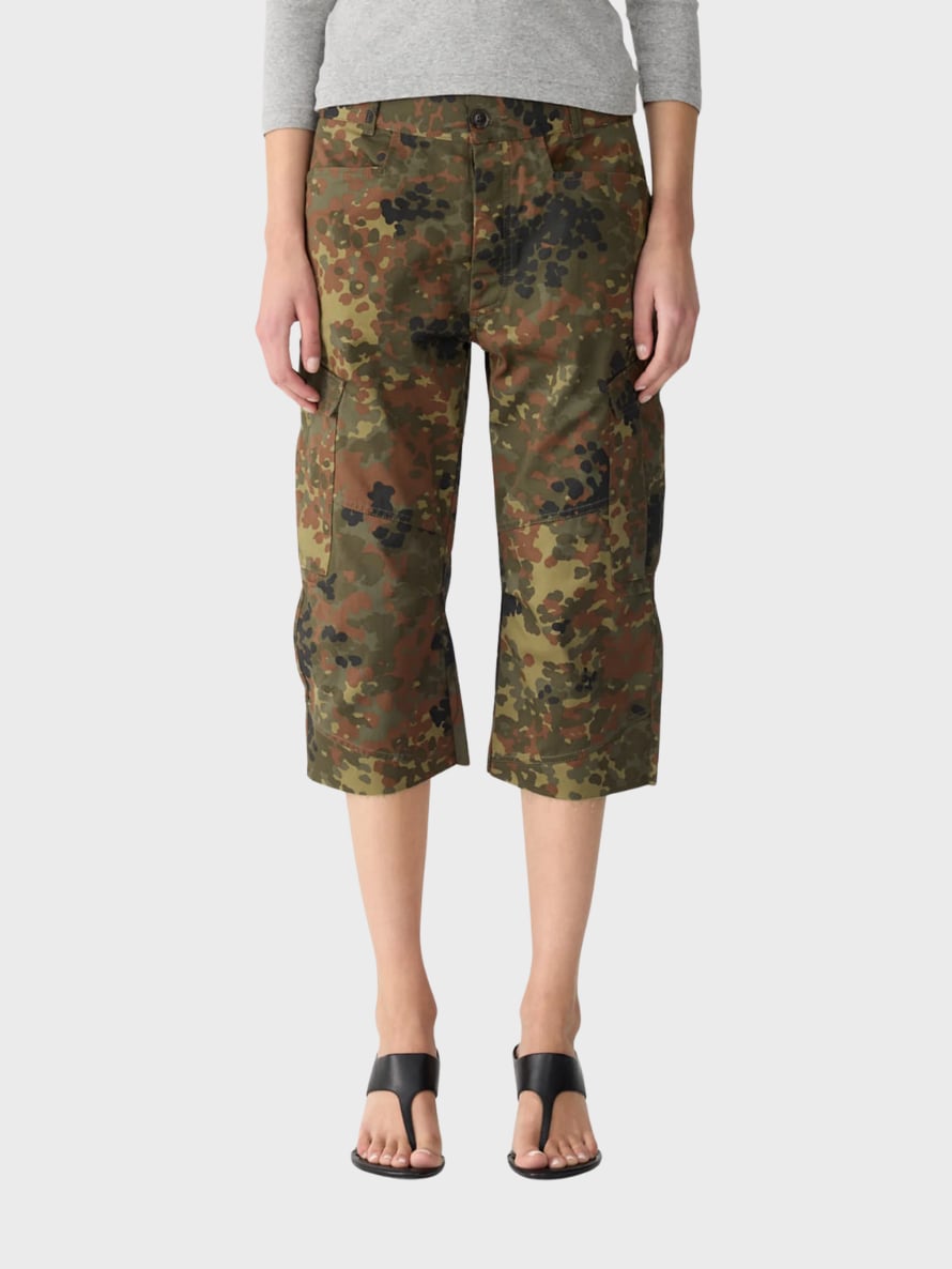 Bassike Cotton camo utility capri