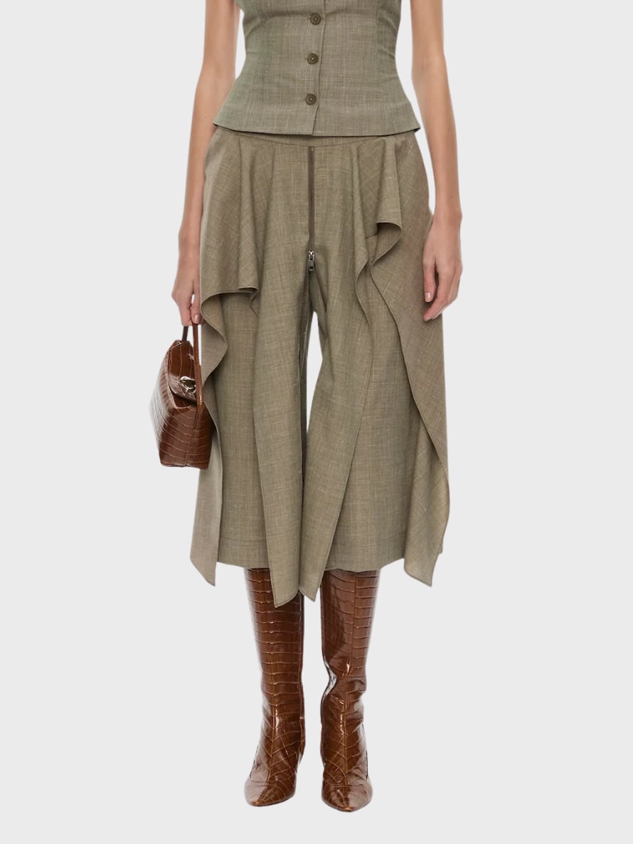 Christopher Esber Tropical wool split trouser skirt