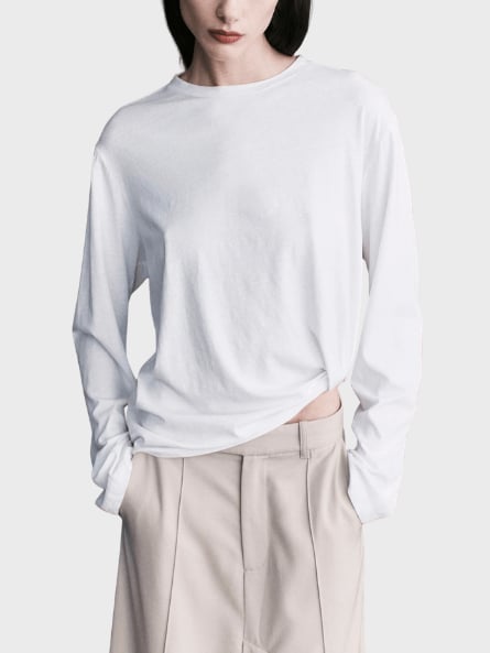 Courtney Zheng Elena pima cotton long-sleeve top