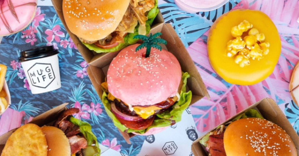 Mug Life Cafe Launches a PinkBun Burger