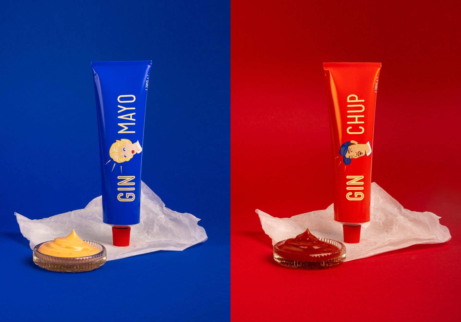 Squeeze Responsibly These Colourful, GinInfused Mayo and Ketchup Tubes Are Slightly Boozy and