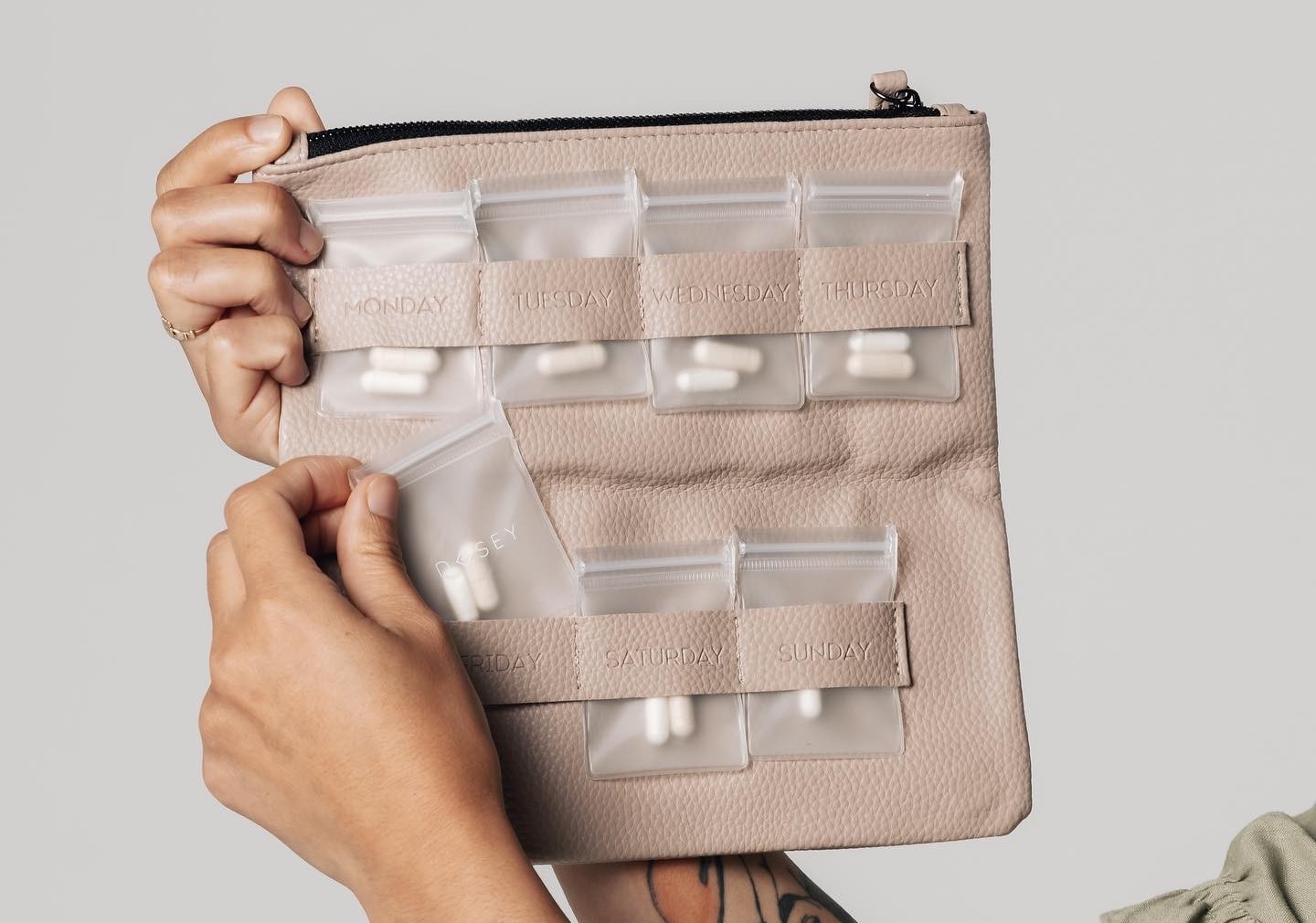 Take Your Pills in Style With Dosey, A Vegan Leather Pill Purse That